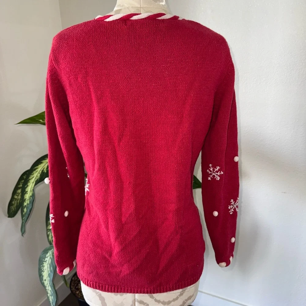 Vintage Theme Works by Kikit Ugly Christmas Snowman Pom Pom Sweater Women’s Sz S